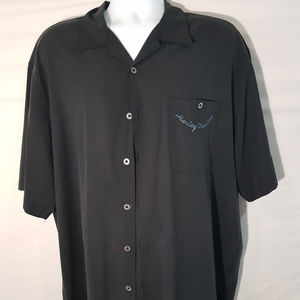 Harley Davidson Short Sleeve Silk Button Up Shirt
